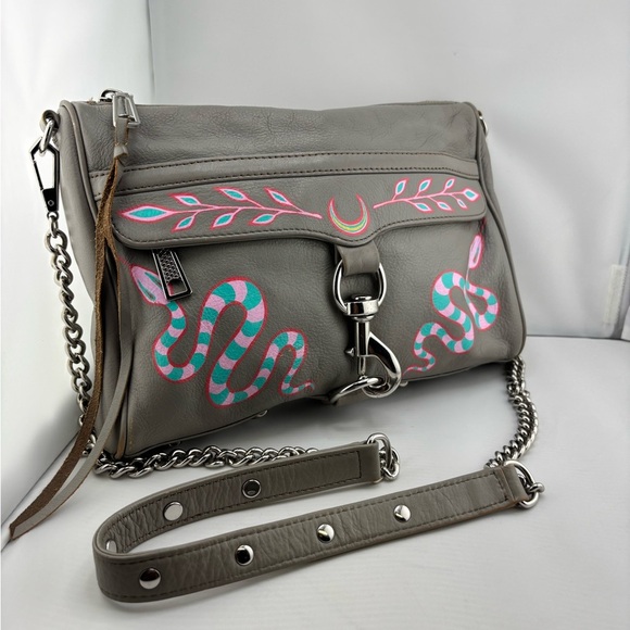 RARE Rebecca Minkoff x Psyali Hand-Painted Snake MAC Bag Limited Edition - Picture 2 of 13